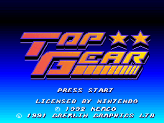 Top Racer title screen for Super Famicom
